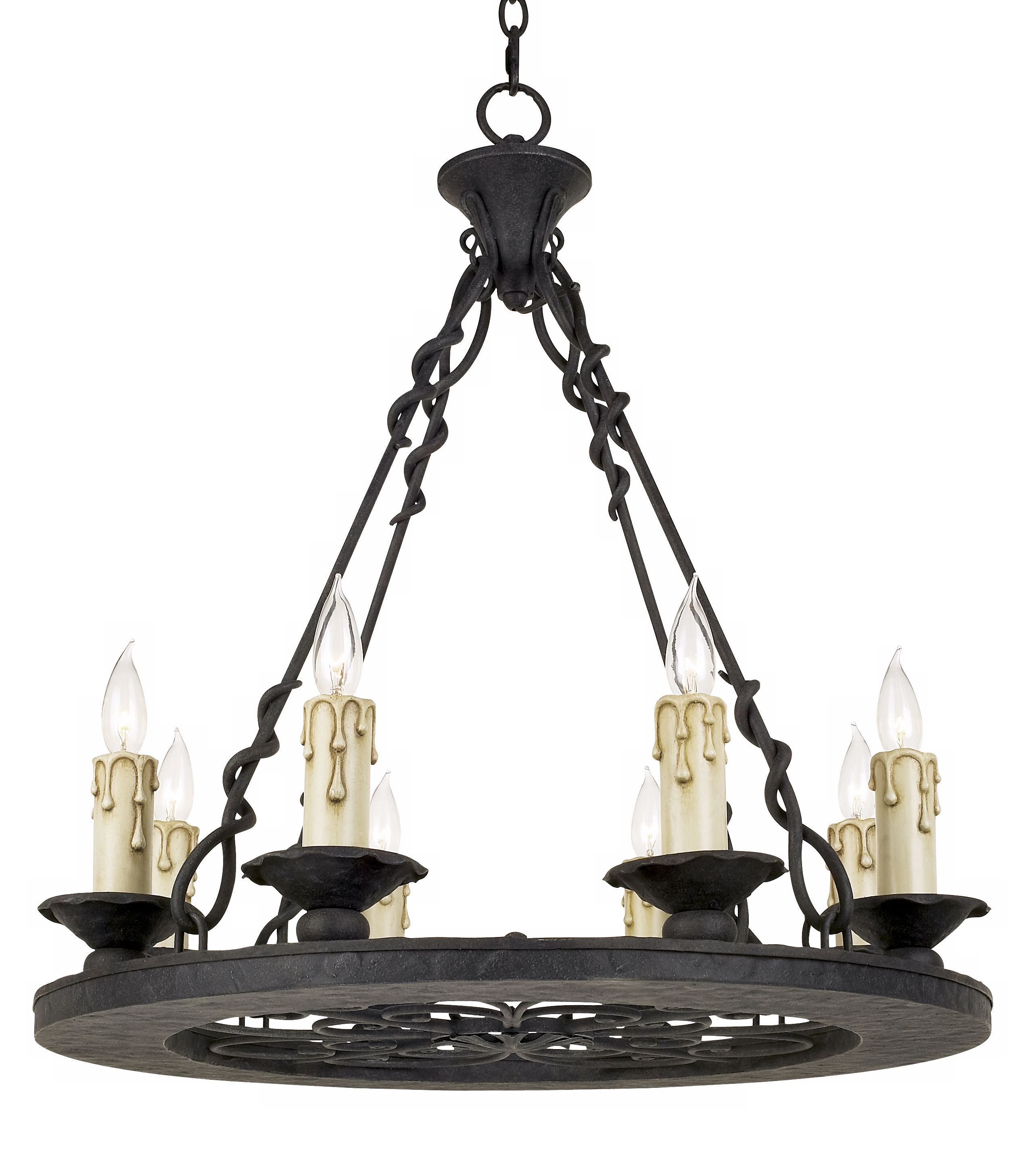 Magellan Eight Light Round Iron Chandelier