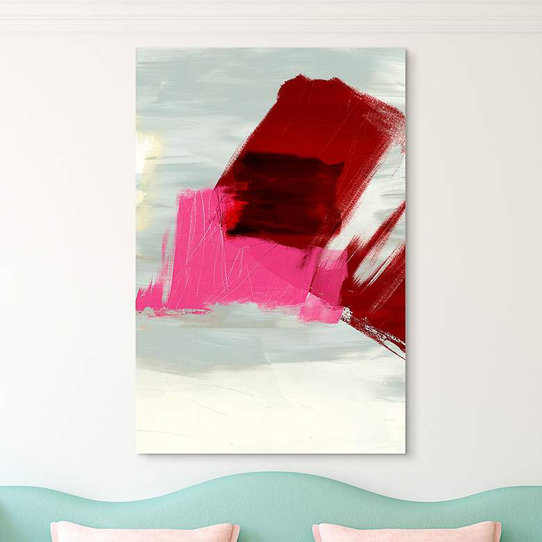 Image 1 Magenta Abstract 1 50 3/4"H Tempered Glass graphic Wall Art