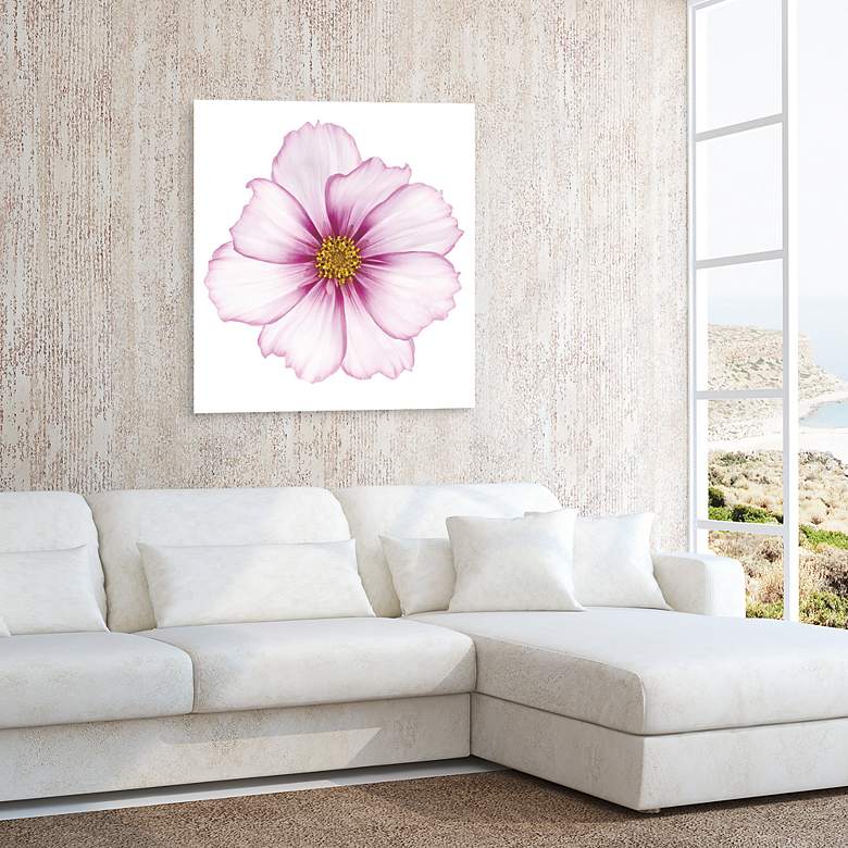 Image 5 Magenta Cosmo on White 43" Square Glass Graphic Wall Art more views