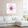 Magenta Cosmo on White 43" Square Glass Graphic Wall Art