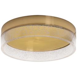 Maggie 11 3/4&quot; Wide Round Satin Brass LED Ceiling Light