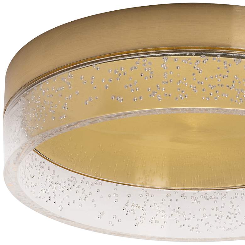 Image 4 Maggie 11 3/4" Wide Round Satin Brass LED Ceiling Light more views