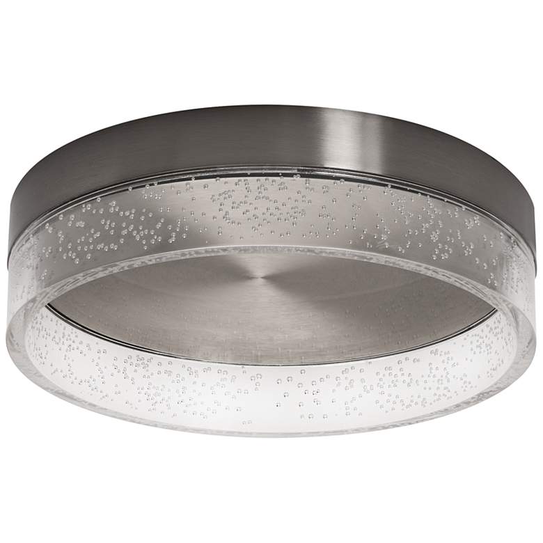 Maggie 11 3/4 inch Wide Round Satin Nickel LED Ceiling Light