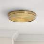Maggie 15 3/4" Wide Round Satin Brass LED Ceiling Light