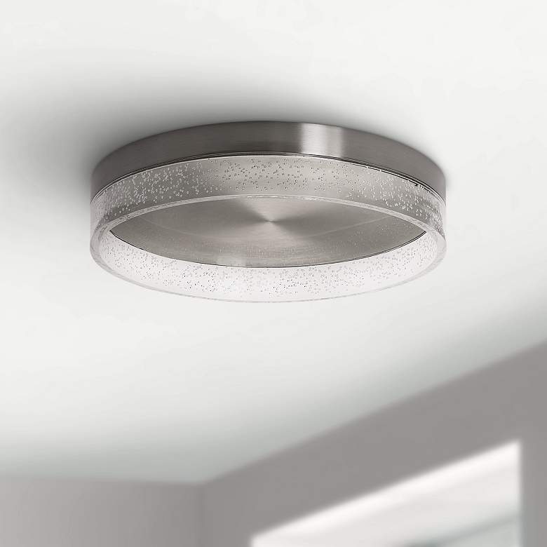 Image 1 Maggie 15 3/4 inch Wide Round Satin Nickel LED Ceiling Light