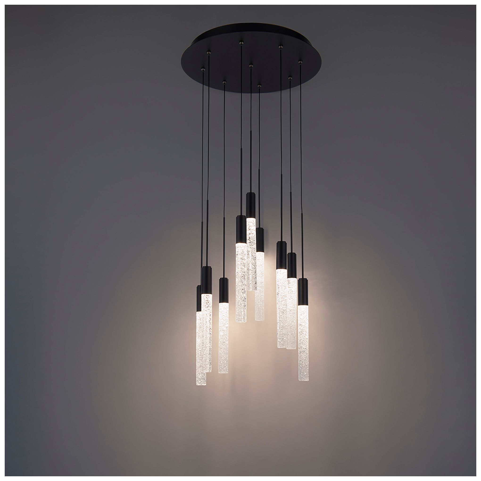 Image 2 Magic 11.8"H x 17"W 9-Light Multi-Light Pendant in Black more views