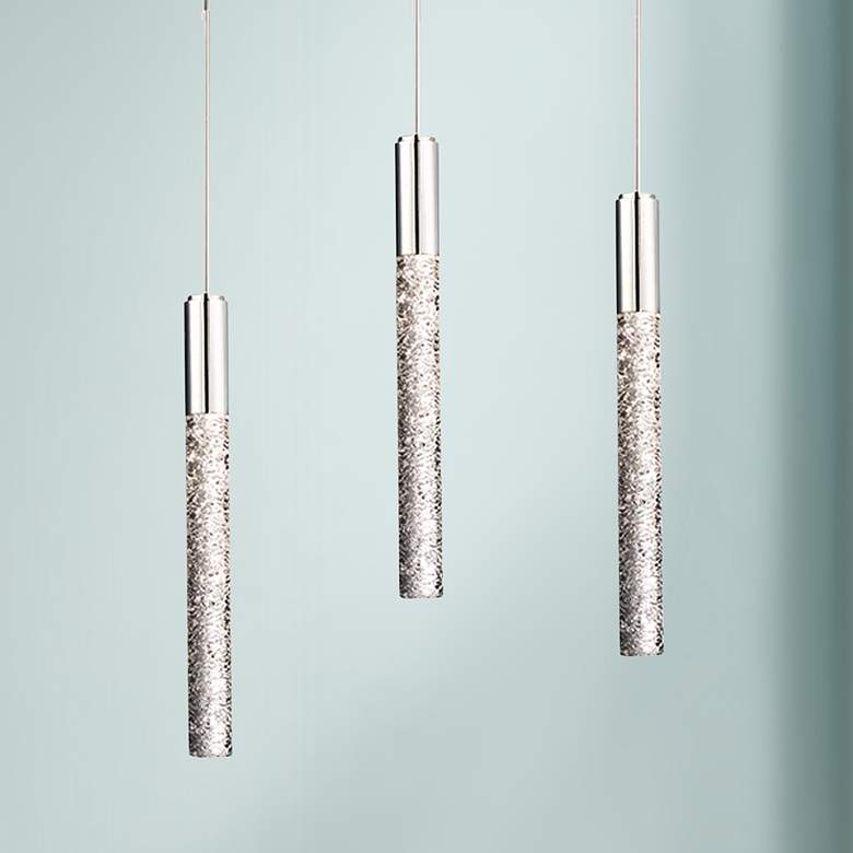 Image 1 Magic 12"W Polished Nickel 3-Light LED Multi Light Pendant
