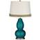 Magic Blue Metallic Double Gourd Lamp with Scallop Lace Trim