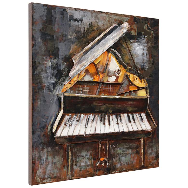 Image 6 Magic Key 32" Square Mixed Media Metal Dimensional Wall Art more views