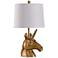 Magical Golden Unicorn Table Lamp With White Shade
