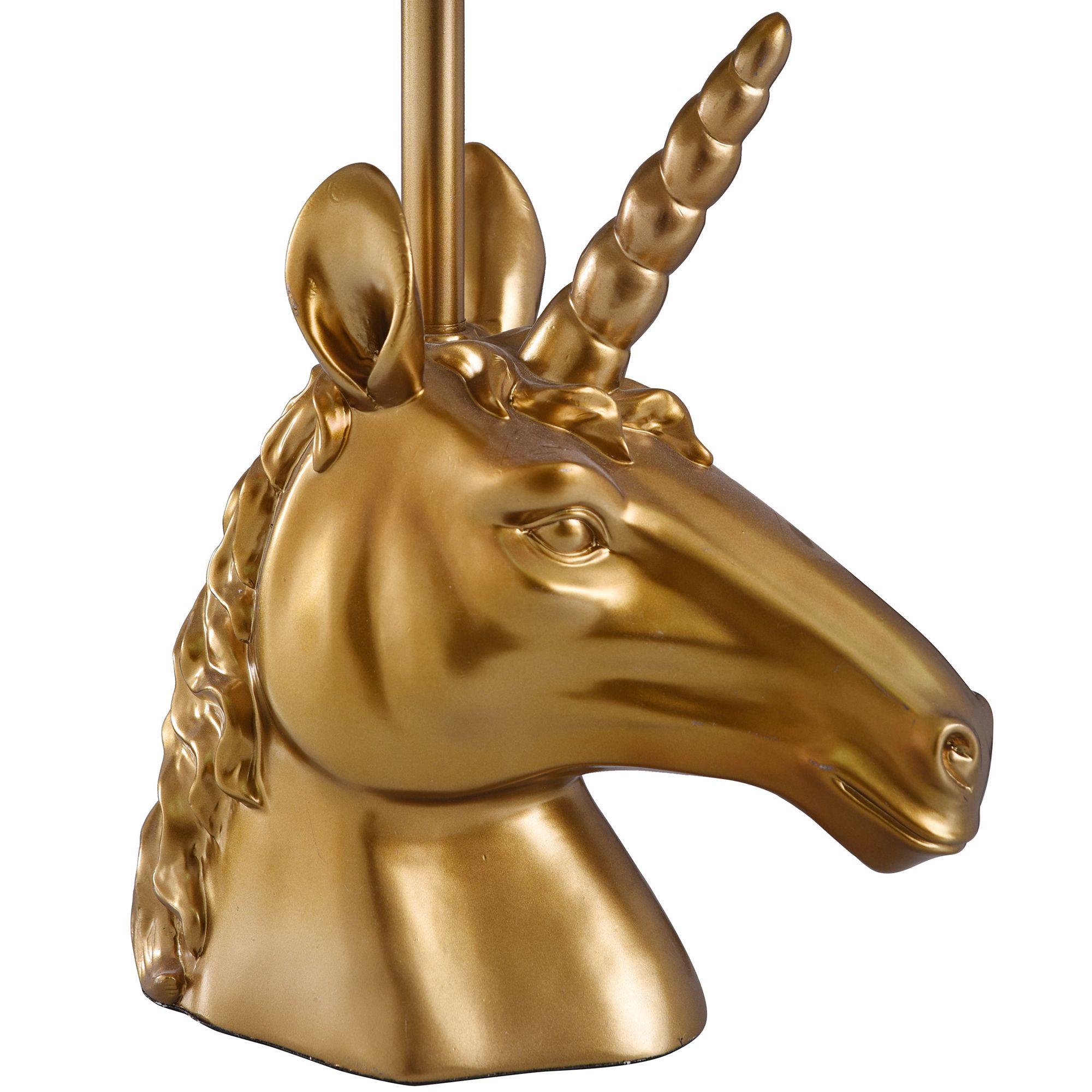 Image 3 Magical Golden Unicorn Table Lamp With White Shade more views