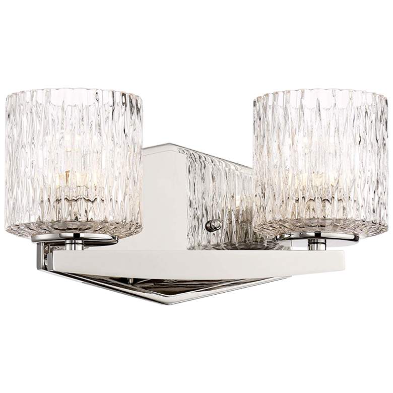 Image 1 Maginot 5 3/4" High Nickel 2-Light LED Wall Sconce