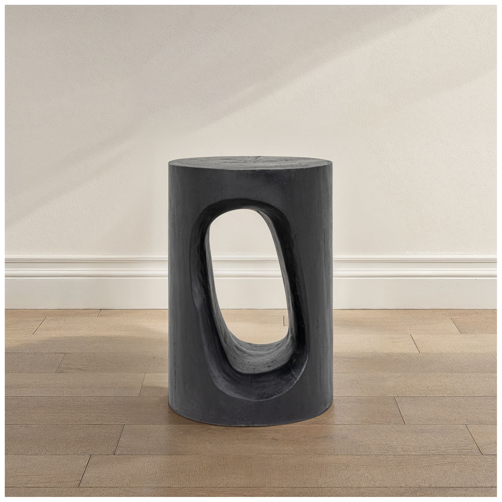 Image 3 Magnesium Oxide Indoor Outdoor Accent Table, Black more views