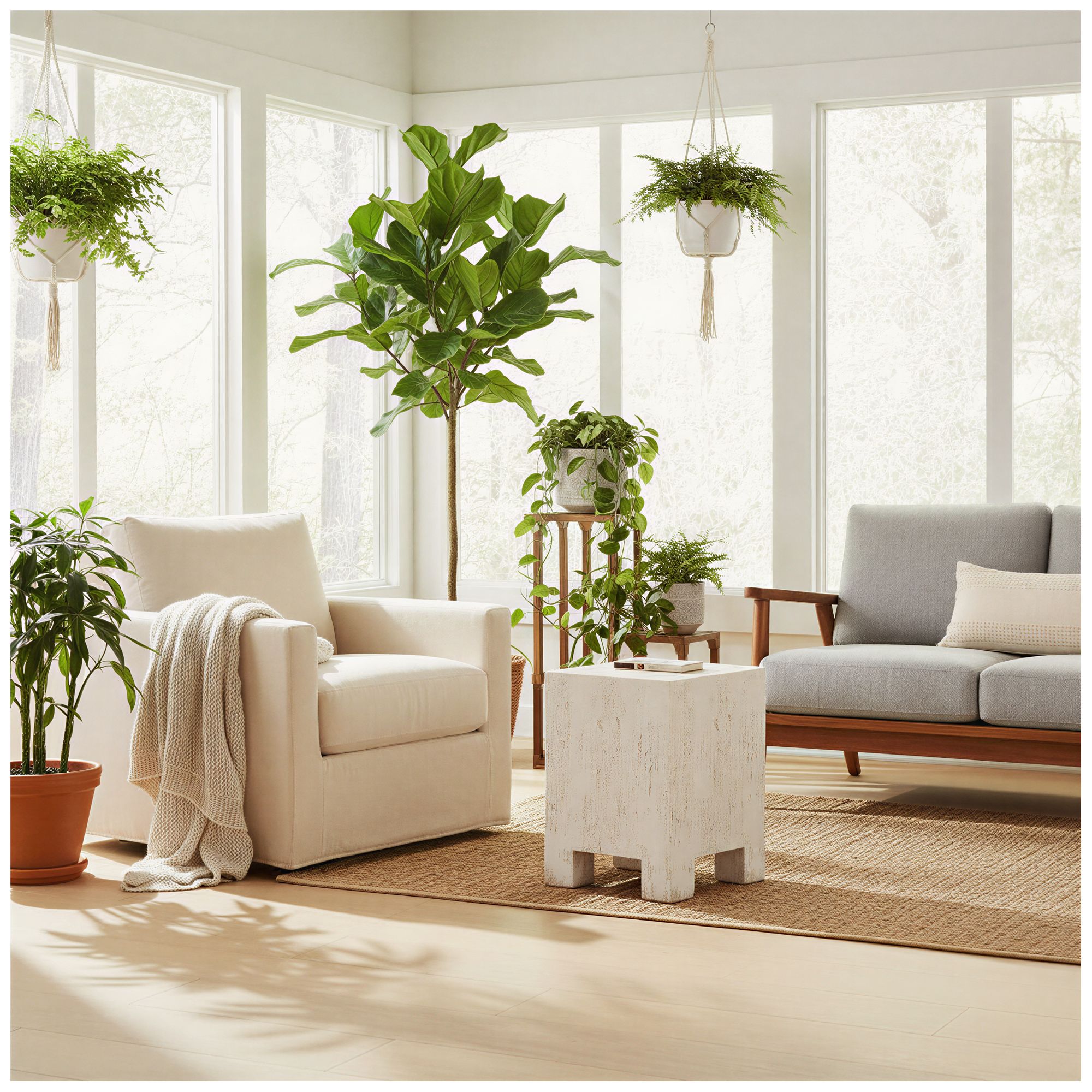 Image 2 Magnesium Oxide Indoor Outdoor Square Side Table more views