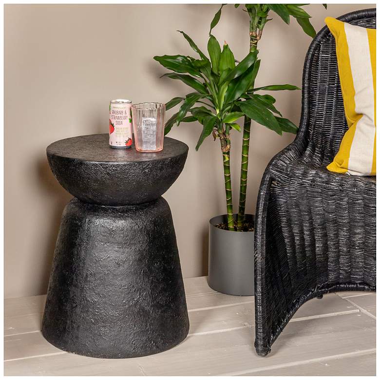 Image 1 Magnesium Oxide Pedestal Side Table, Black