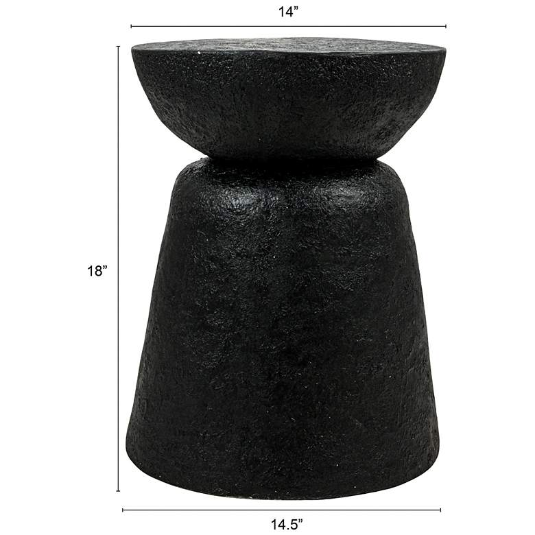 Image 3 Magnesium Oxide Pedestal Side Table, Black more views