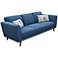Magnetic Retro 3-Over-3 Seaside Blue Fabric Sofa