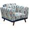 Magnetic Seaside Lagoon Blue Fabric Accent Armchair