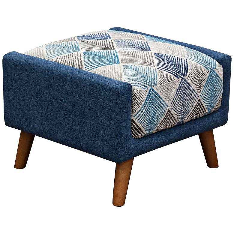 Image 1 Magnetic Seaside Lagoon Blue Square Bench Ottoman