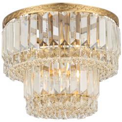 Magnificence 10 1/2&quot;W Soft Gold Crystal LED Ceiling Light