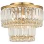 Magnificence 10 1/2"W Soft Gold Crystal LED Ceiling Light