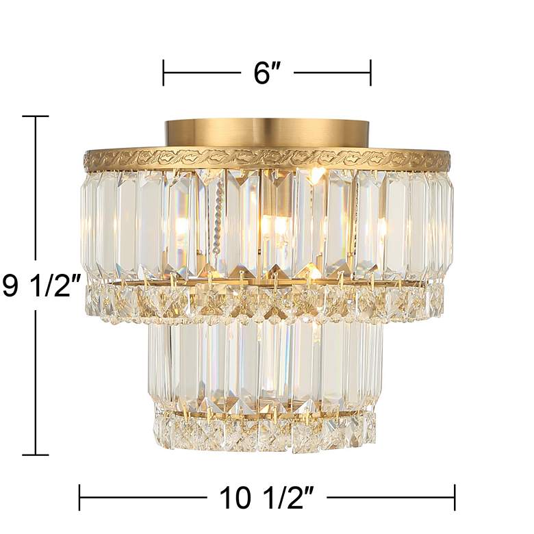 Image 7 Magnificence 10 1/2 inchW Soft Gold Crystal LED Ceiling Light more views