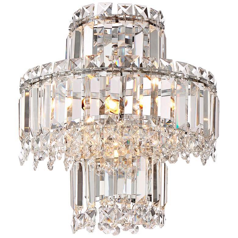 Image 4 Magnificence 12 1/2 inch High Chrome and Crystal LED Wall Sconce Set of 2 more views