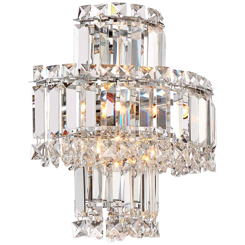Image 6 Magnificence 12 1/2" High Chrome and Crystal LED Wall Sconce Set of 2 more views
