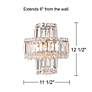 Magnificence 12 1/2" High Chrome and Crystal LED Wall Sconce Set of 2