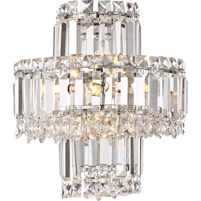 Magnificence 12 1/2 inch High Chrome and Crystal LED Wall Sconce