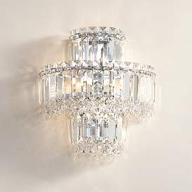 Image1 of Magnificence 12 1/2" High Chrome and Crystal LED Wall Sconce