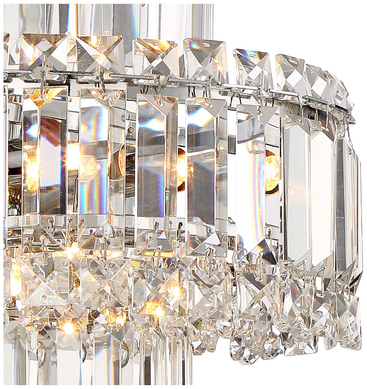 chrome and crystal sconces