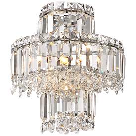 Image4 of Magnificence 12 1/2" High Chrome and Crystal LED Wall Sconce more views