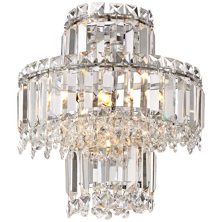 Image 4 Magnificence 12 1/2 inch High Chrome and Crystal LED Wall Sconce more views