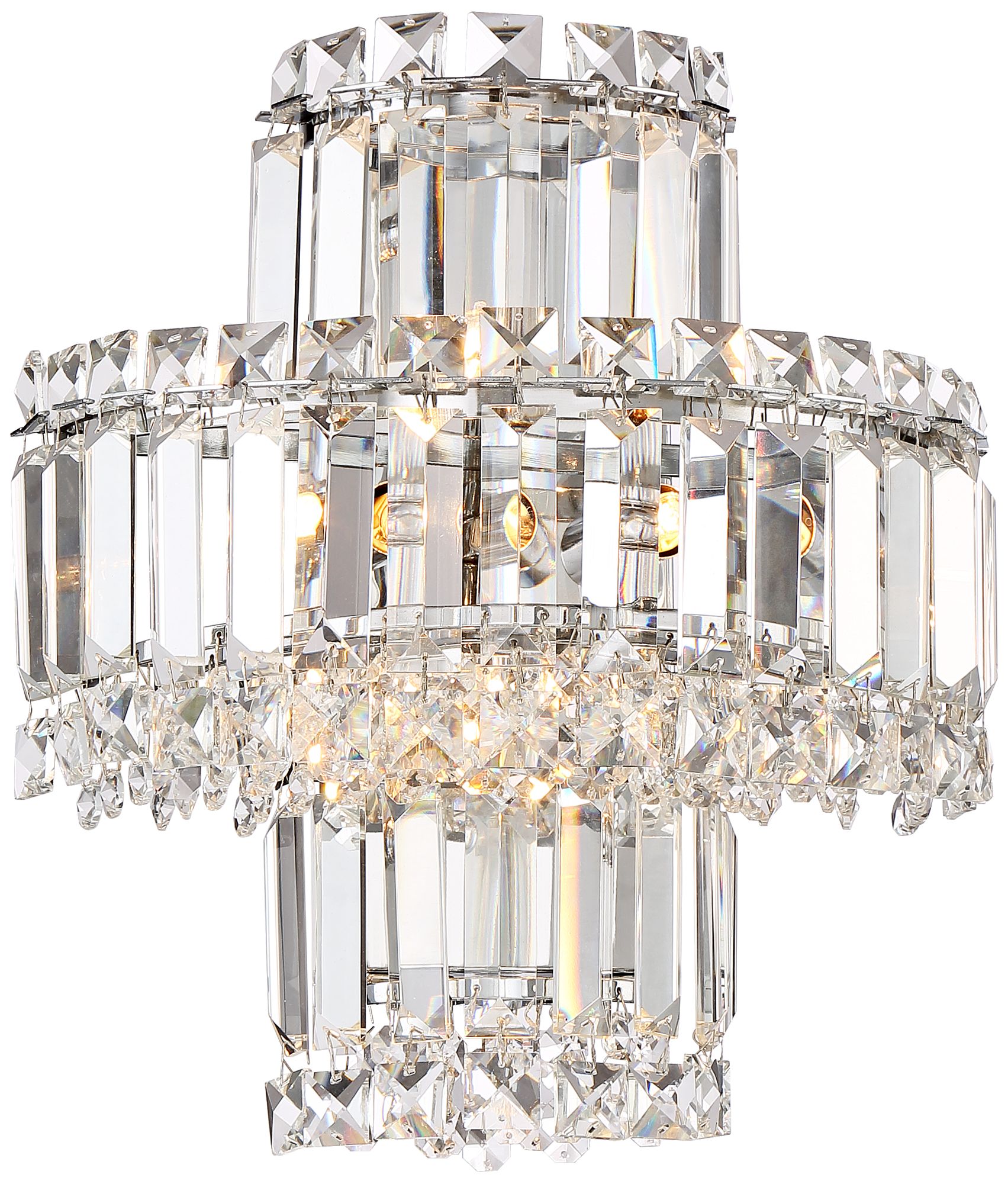 Chrome Plated 1 Light Tiered Indoor Wall Light 
