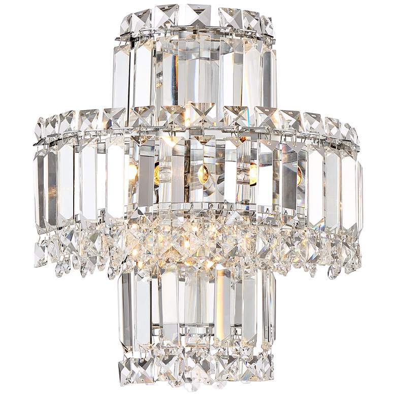 Image 5 Magnificence 12 1/2 inch High Chrome and Crystal LED Wall Sconce more views