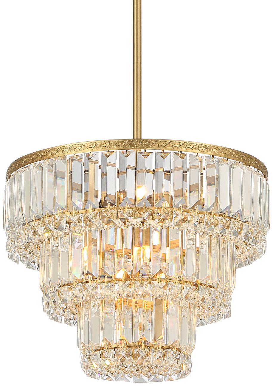 Magnificence 14 1/2"W Soft Gold Crystal LED Pendant Light 105F2