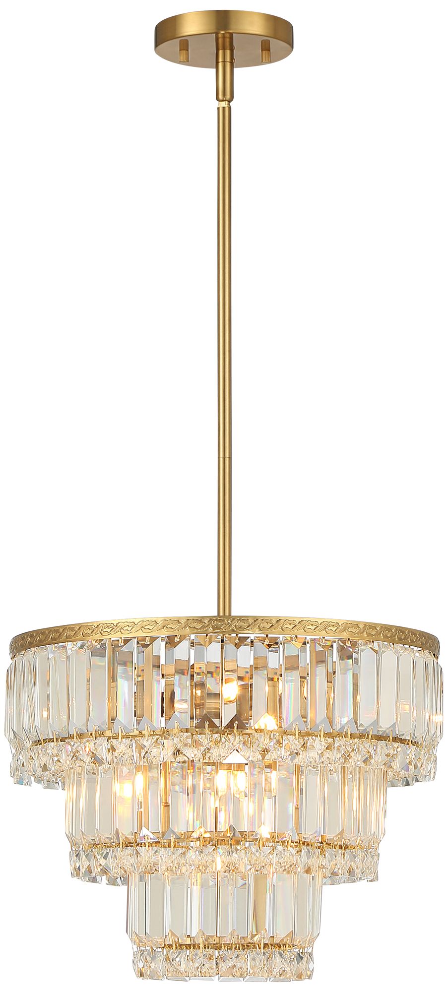 Magnificence 14 1/2"W Soft Gold Crystal LED Pendant Light 105F2
