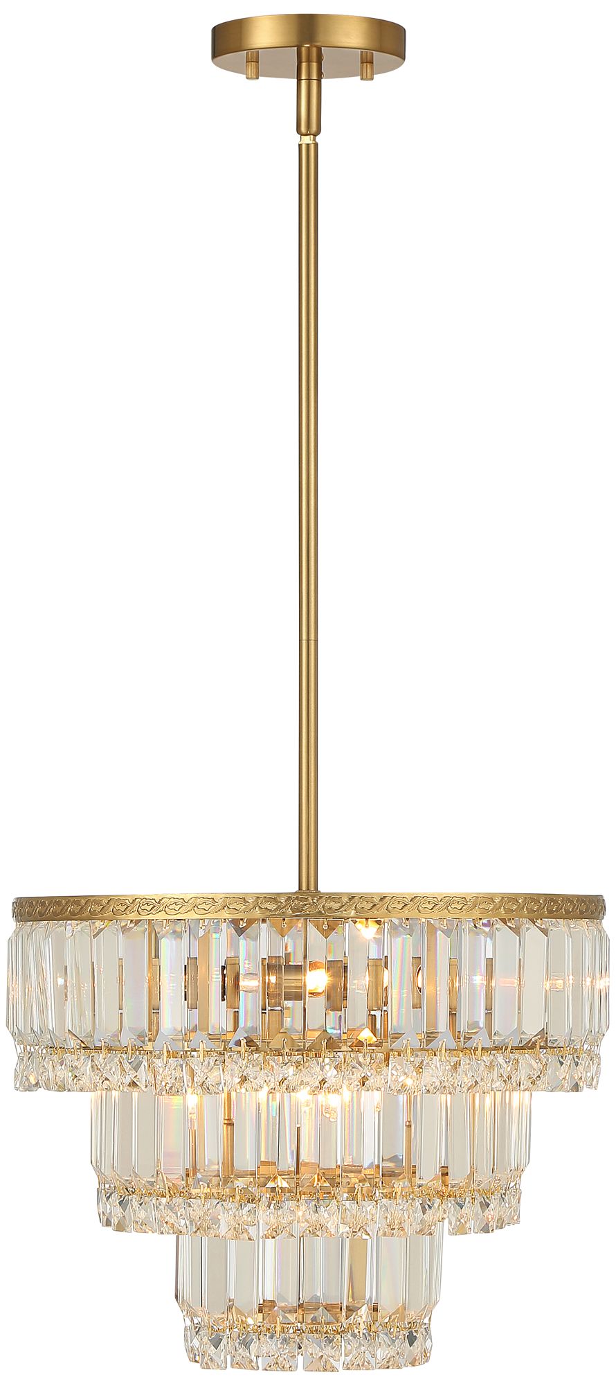 Magnificence 14 1/2"W Soft Gold Crystal LED Pendant Light 105F2