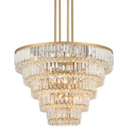 Magnificence 23 3/4&quot; Wide Soft Gold Crystal Pendant Light