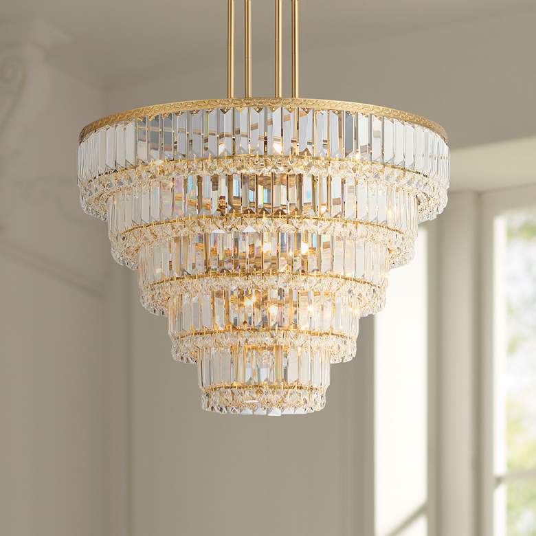 Image 1 Magnificence 23 3/4" Wide Soft Gold Crystal Pendant Light