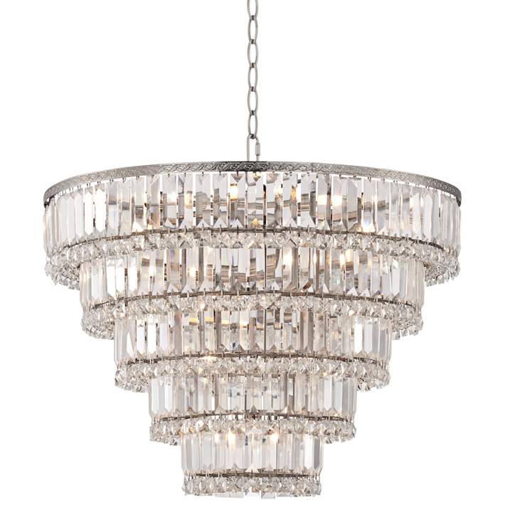 stel je voor skelet periscoop Magnificence 24 1/2"W Satin Nickel and Crystal LED 15-Light Chandelier -  #1D961 | Lamps Plus