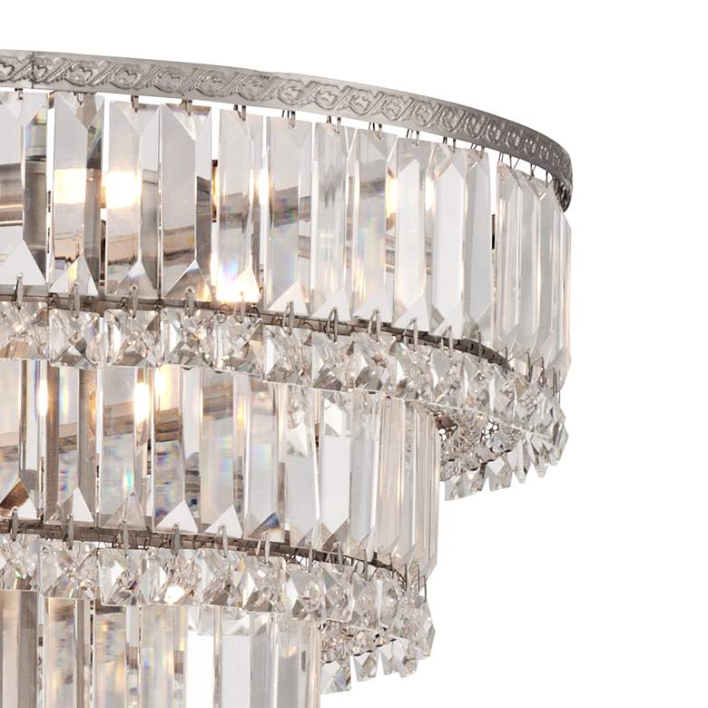 Magnificence 24 1/2 inchW Satin Nickel and Crystal LED 15-Light Chandelier more views