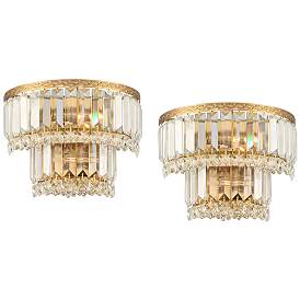 Image2 of Magnificence Gold 10" Wide Crystal Wall Sconce Set of 2
