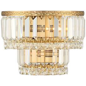 Image4 of Magnificence Gold 10" Wide Crystal Wall Sconce Set of 2 more views