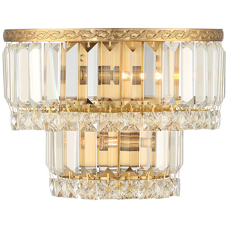 Image 4 Magnificence Gold 10 inch Wide Crystal Wall Sconce Set of 2 more views