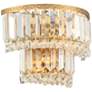 Magnificence Gold 10" Wide Crystal Wall Sconce Set of 2