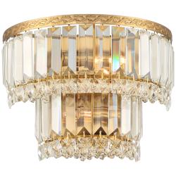 Magnificence Gold 10&quot; Wide Crystal Wall Sconce