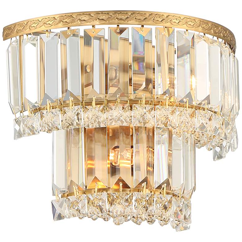 Image 5 Magnificence Gold 10 inch Wide Crystal Wall Sconce more views