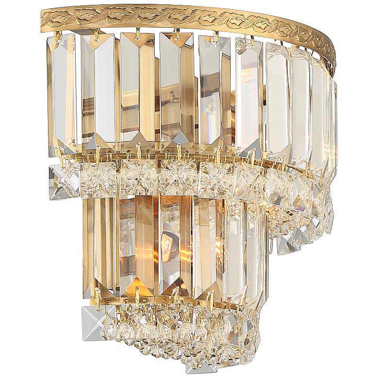 Image 6 Magnificence Gold 10 inch Wide Crystal Wall Sconce more views
